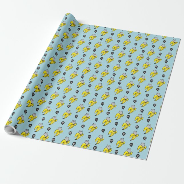 Cat in banana wrapping paper (Unrolled)