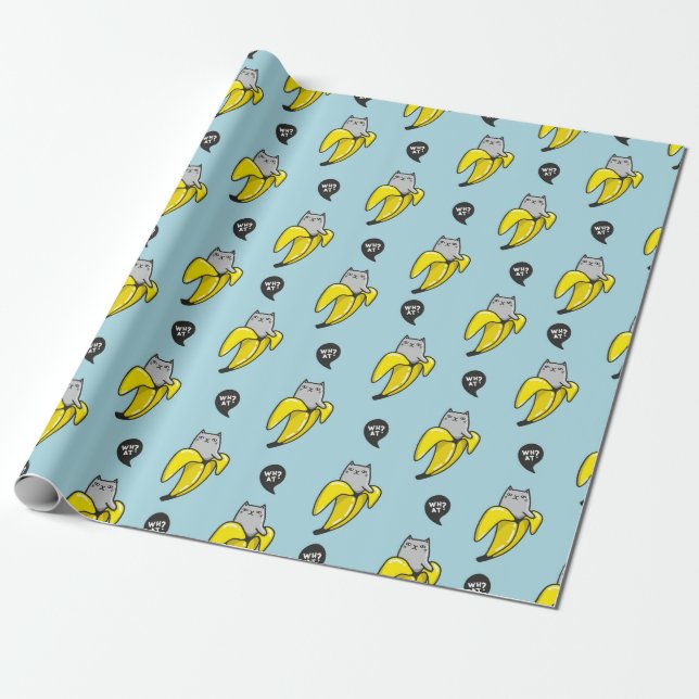 Cat in banana wrapping paper (Unrolled)