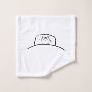 Cat in bed kitchen accessory, cute cat wash cloth