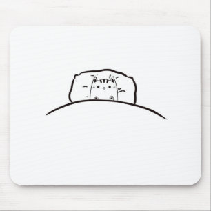 Cat in bed mouse mat, cute cat in bed mat