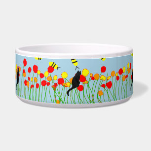 Cat in bee field Pet Bowl