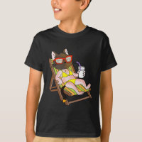 Cat In Bikini On Beach Chair Drinking