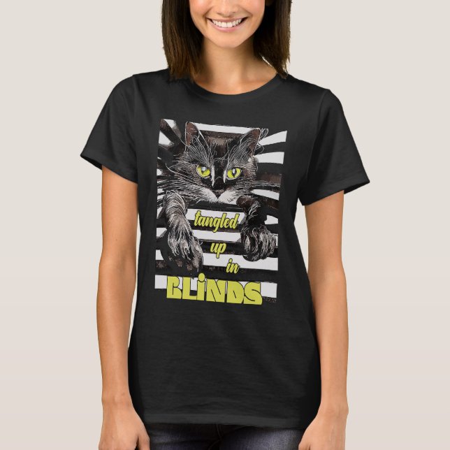 Cat in Blinds Explorer Kitten T-Shirt (Front)