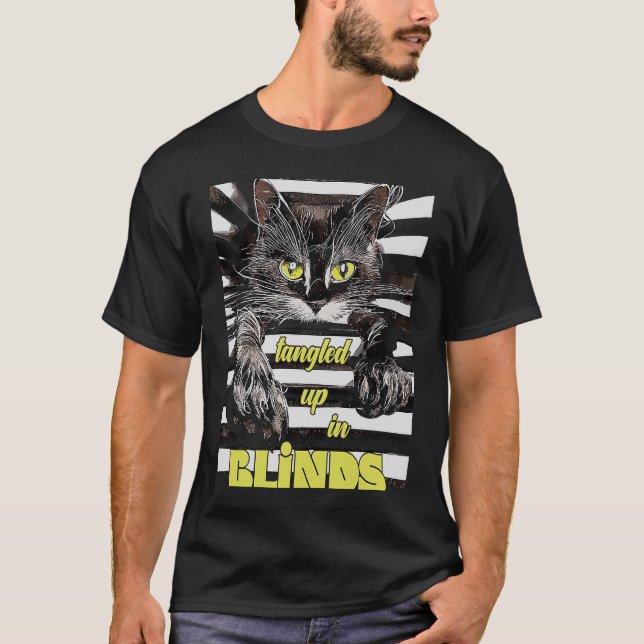 Cat in Blinds Explorer Kitten T-Shirt (Front)