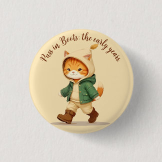 Cat in boots. 3 cm round badge