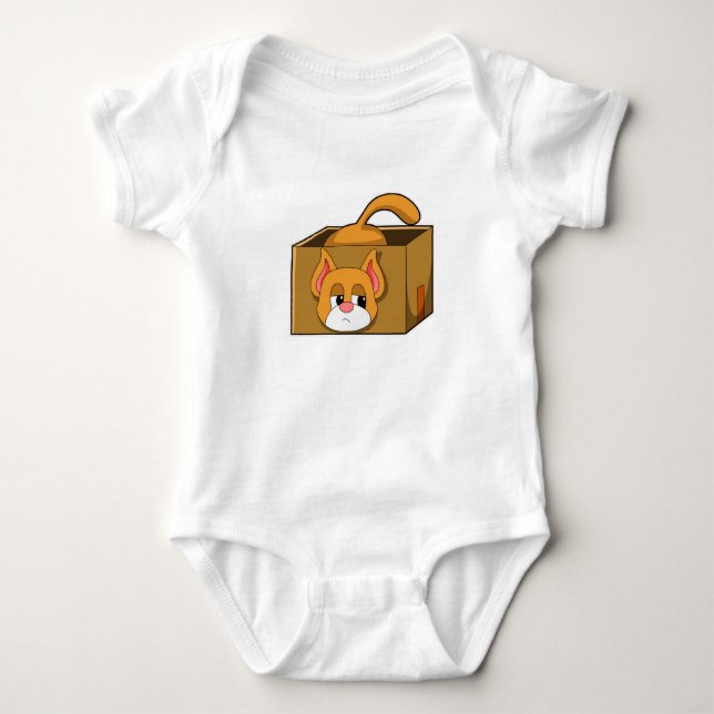 Cat in Box Baby Bodysuit (Front)