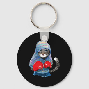 Cat In Boxing Suit Key Ring