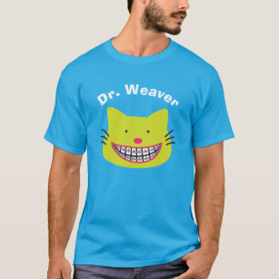 Cat in Braces Personalised Orthodontists T-Shirt