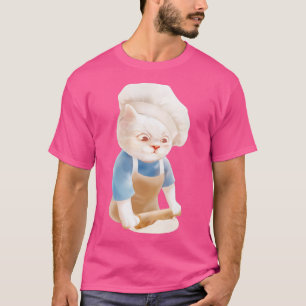 Cat In Chef Hat Rolling Dough T-Shirt