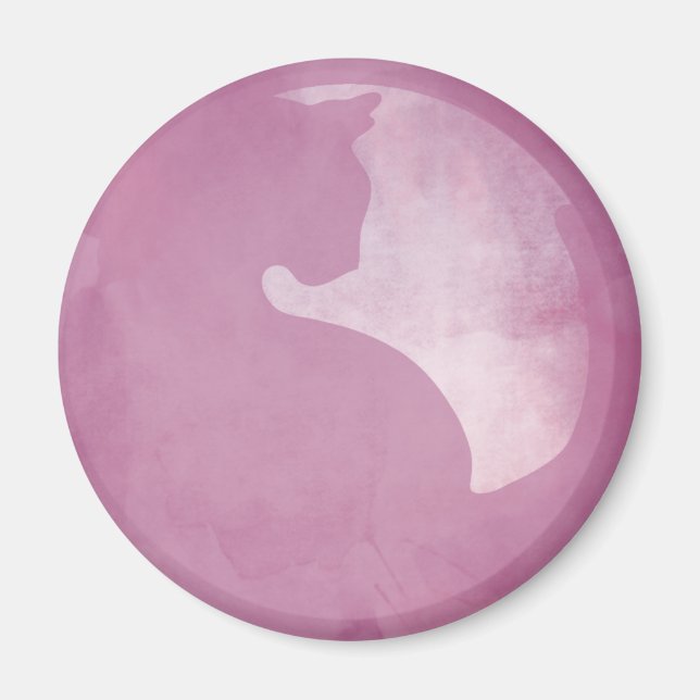 Cat in Circle - Pink Magnet (Front)