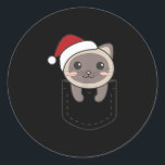 Cat In Cket Christmas In Breast Cket Cute Cat Men  Classic Round Sticker<br><div class="desc">Cat In Cket Christmas In Breast Cket Cute Cat Men Women Kids</div>