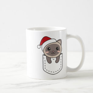 Cat In Cket Christmas In Breast Cket Cute Cat Men  Coffee Mug