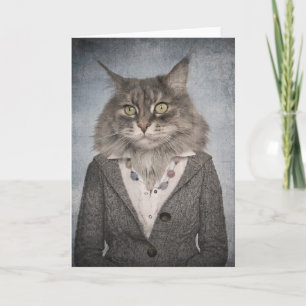 Cat In Clothes Card