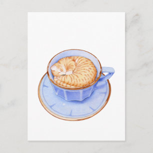 Cat in Coffee Postcard