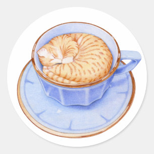 Cat in Coffee Sticker