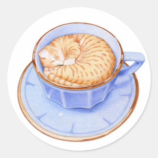 Cat in Coffee Sticker