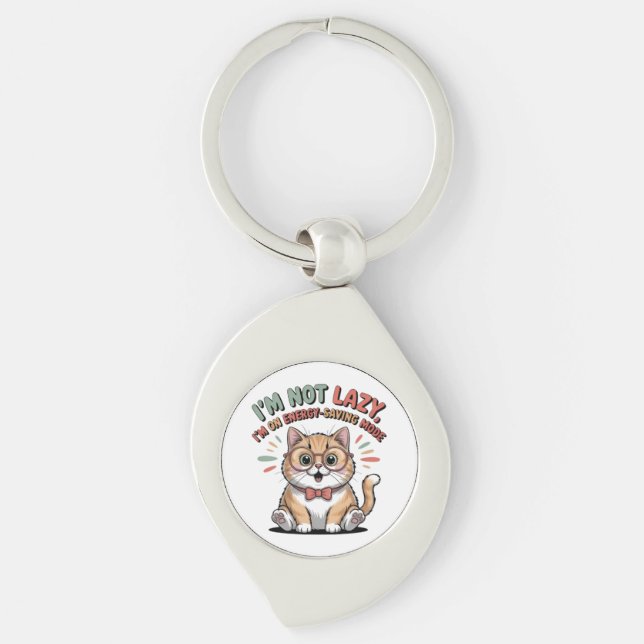 Cat in Energy Saving Mode Key Ring (Front)