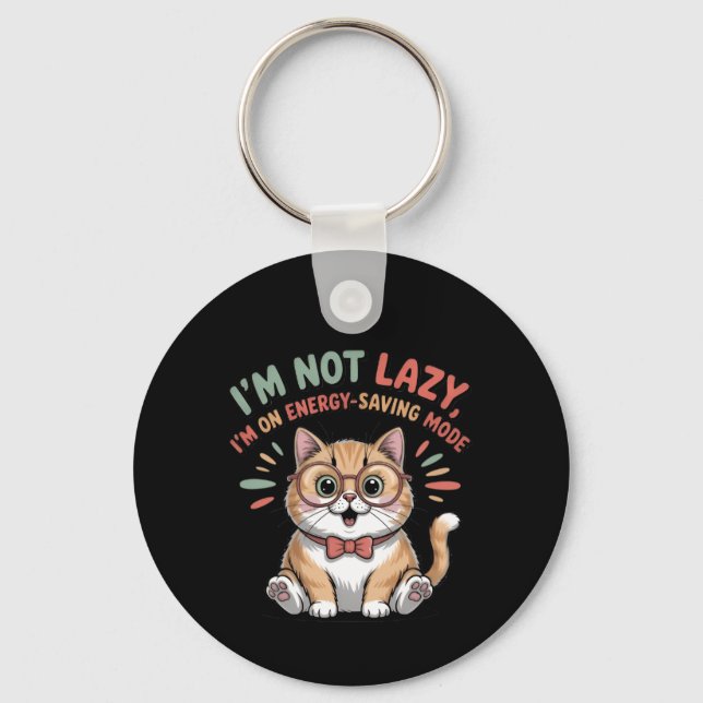 Cat in Energy Saving Mode Key Ring (Back)