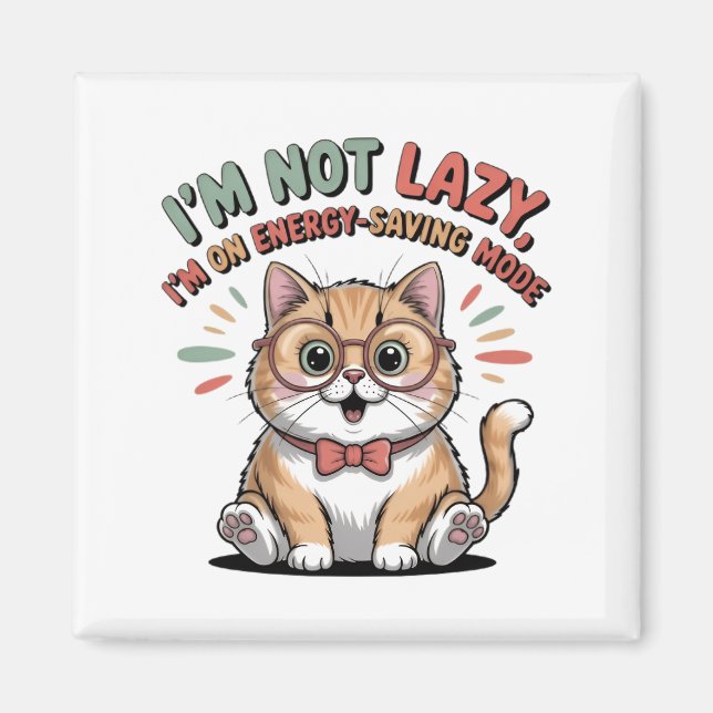 Cat in Energy Saving Mode Magnet (Front)