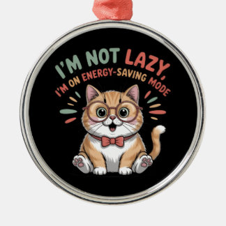 Cat in Energy Saving Mode Metal Tree Decoration
