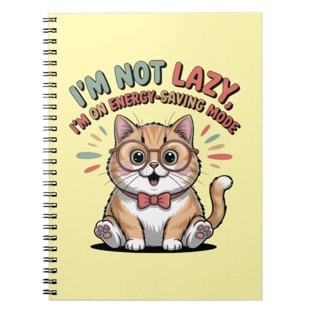 Cat in Energy Saving Mode Notebook (Front)