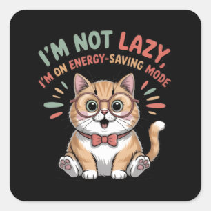 Cat in Energy Saving Mode Square Sticker