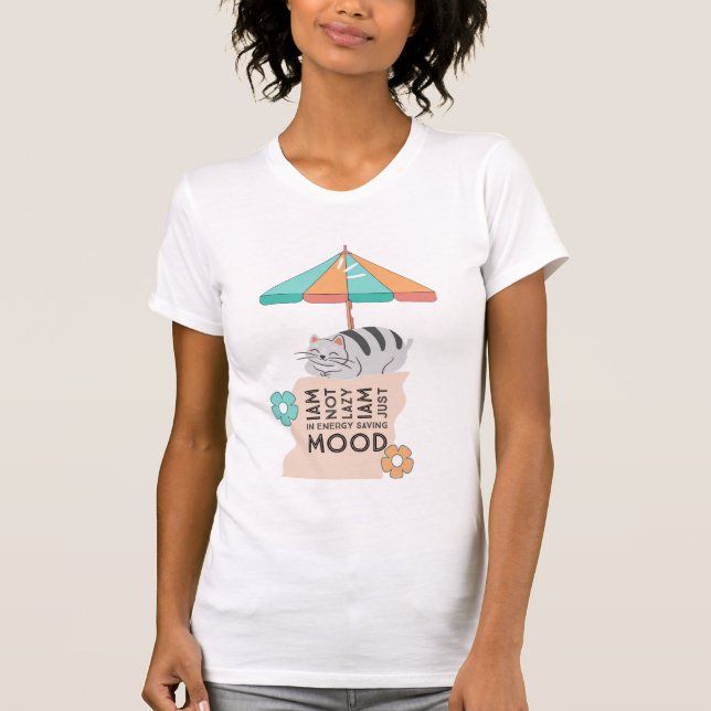 Cat in Energy-Saving Mode T-Shirt (Front)