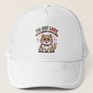 Cat in Energy Saving Mode Trucker Hat