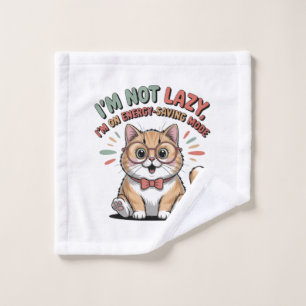 Cat in Energy Saving Mode Wash Cloth