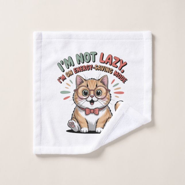 Cat in Energy Saving Mode Wash Cloth (Wash Cloth)