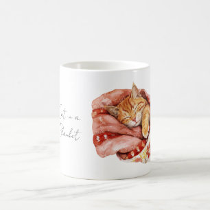 Cat in Floral Blanket Coffee Mug