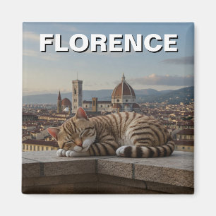 Cat in Florence Italy Duomo Travel Magnet