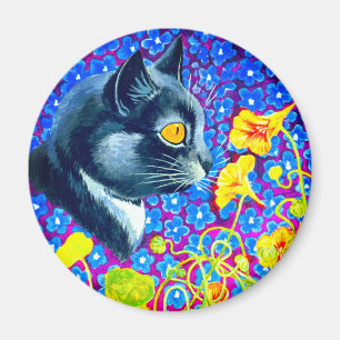 Cat in Flowers Magnet