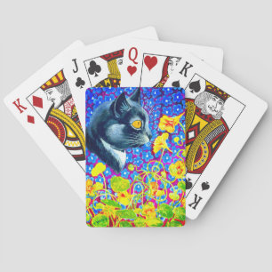 Cat in Flowers Playing Cards
