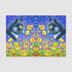 Cat in Flowers Tissue Paper