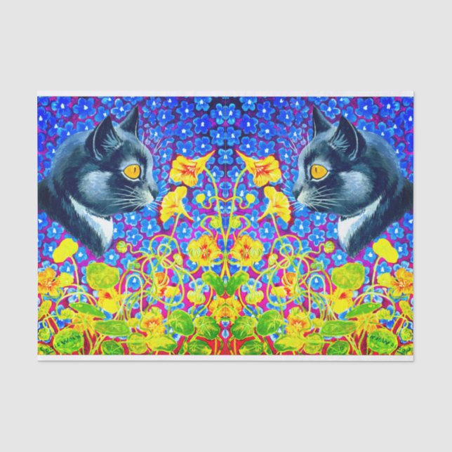 Cat in Flowers Tissue Paper (Front)