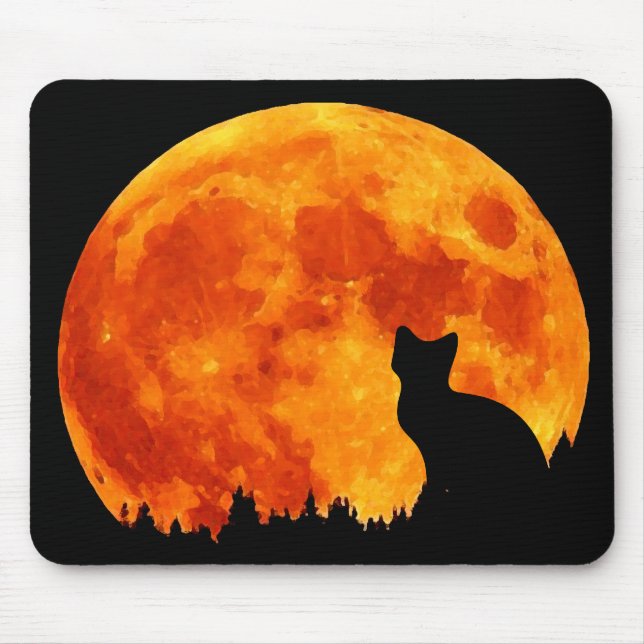 Cat in full orange Moon Mouse Mat (Front)