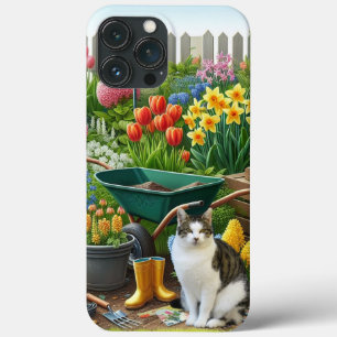 Cat in Garden / Cat Lovers iPhone 13 Pro Max Case
