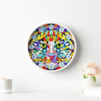 Cat in Geometric Multicolored Shapes Artistic
