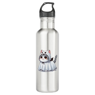 Cat in Ghost Costume for Halloween  710 Ml Water Bottle