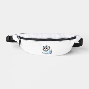 Cat in Ghost Costume for Halloween  Bum Bags