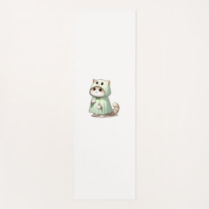 Cat in Ghost Costume for Halloween  Yoga Mat