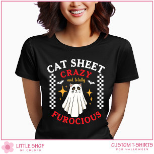 Cat in Ghost Costume Women's Halloween T-Shirt