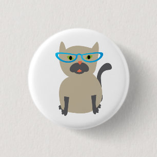 Cat in Glasses Button
