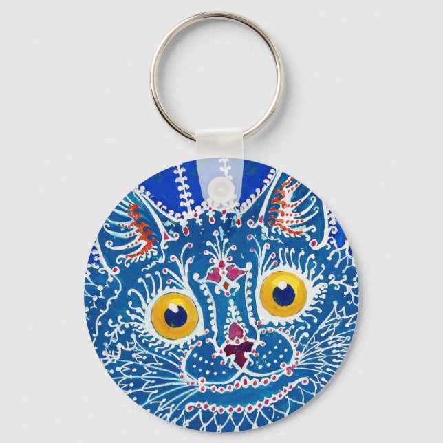 Cat in Gothic Style, Louis Wain Key Ring (Front)