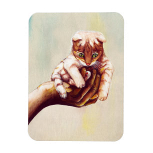 CAT IN HAND MAGNET
