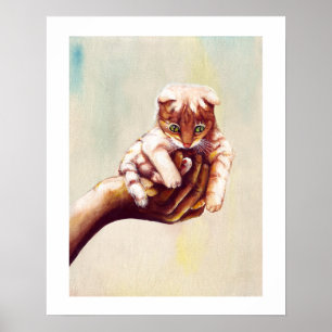 CAT IN HAND POSTER