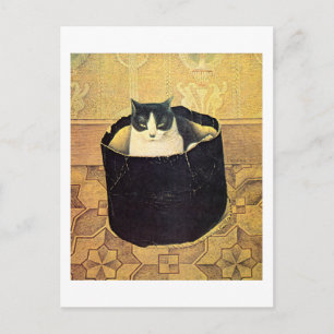 Cat in Hatbox, Solomon Meijer Postcard