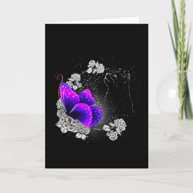 Cat In Heaven Animal Memorial Theme Cat Lovers Card (Front)