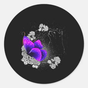 Cat In Heaven Animal Memorial Theme Cat Lovers Classic Round Sticker